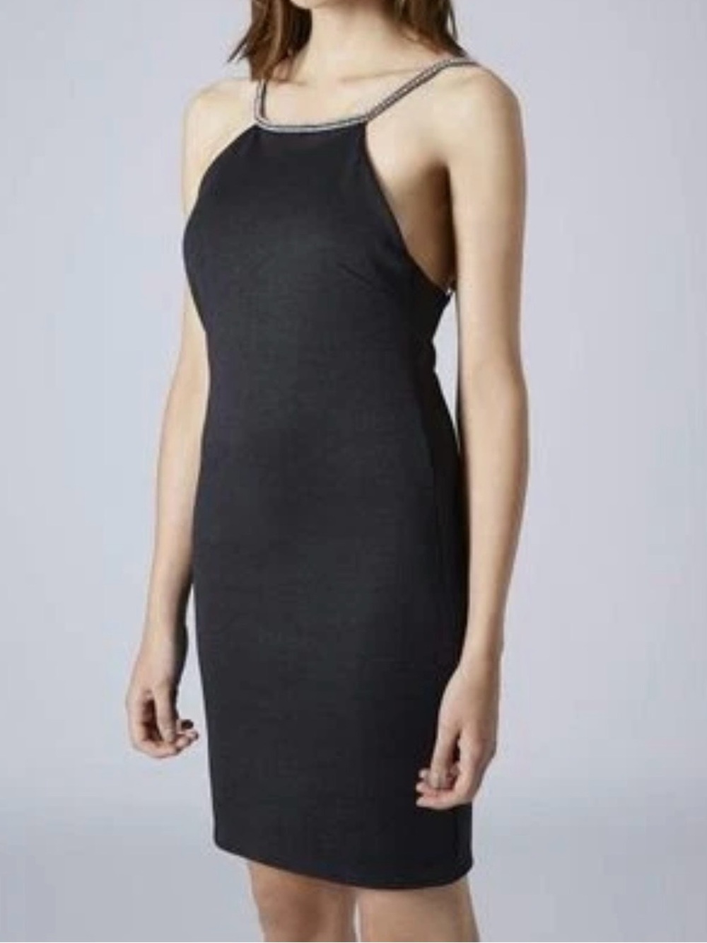 SPEECHLESS Sequin Chain Straps Cocktail Bodycon Mini Dress